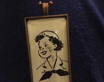 Vintage 1960's African American Girl Scout manual Pendant Necklace FREE uSA shipping!