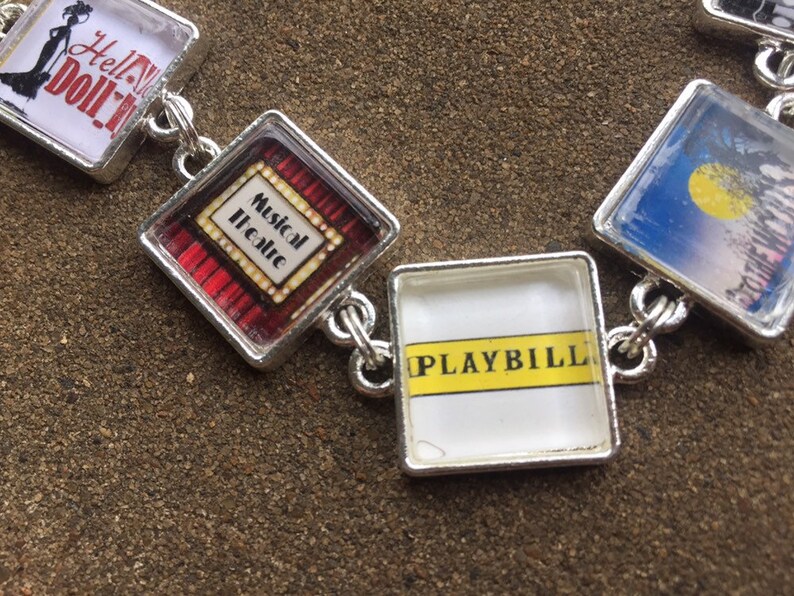 Design your Own favorite Broadway Musical link Bracelet. Free USA Shipping image 2