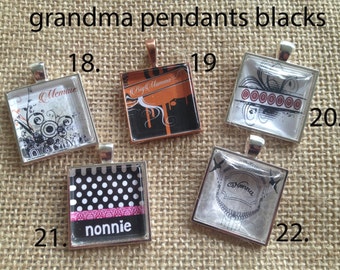 Personalized GRANDMOTHER Pendants Choose a Design- Let me put your 'Nana, Mimi, Gamma, Mamow" on it!  FREE USA shipping too