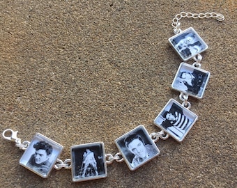 ELVIS over the years.... Young and always handsome. Square link bracelet. FREE USA shipping