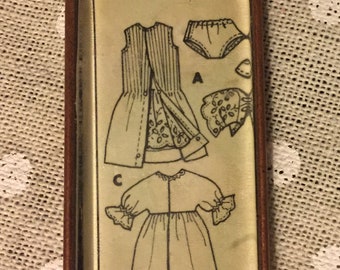 Vintage Baby Doll Pattern Line Drawing Pendant OOAK Seamstress worthy!  FREE USA Shipping