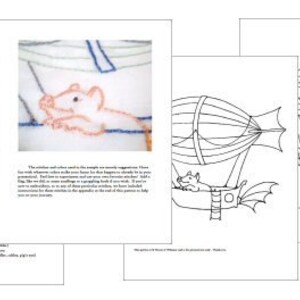 Flying Pig in Zeppelin Airship Hand Embroidery Pattern PDF - stitching instructions included! image 2