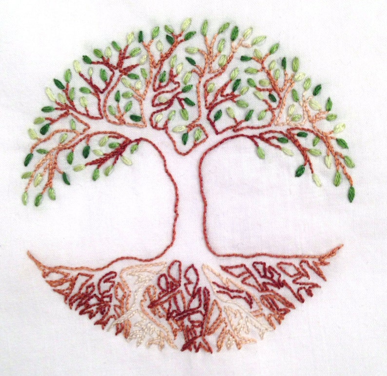 Tree of Life Hand Embroidery Pattern PDF stitching instructions included image 3