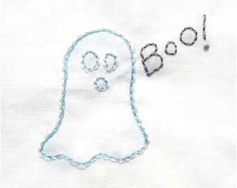 Halloween Spooky Ghost Hand Embroidery Pattern PDF