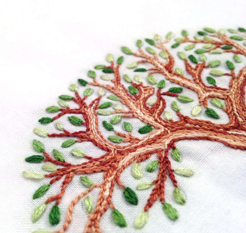 Tree of Life Hand Embroidery Pattern PDF stitching instructions included image 1