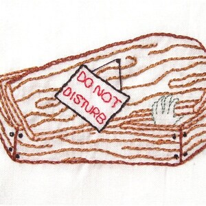 Halloween Vampire Coffin Hand Embroidery PDF Pattern - stitching instructions included!