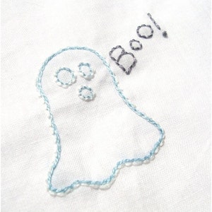 Halloween Spooky Ghost Hand Embroidery Pattern PDF stitching instructions included image 5