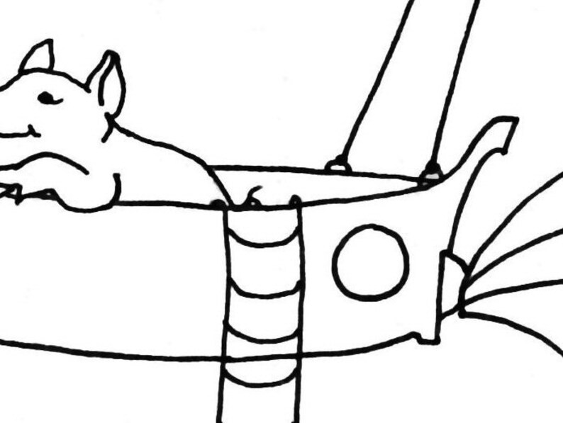 Flying Pig in Zeppelin Airship Hand Embroidery Pattern PDF - stitching instructions included! image 4