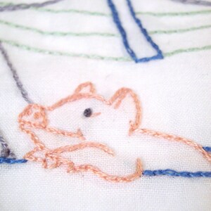 Flying Pig in Zeppelin Airship Hand Embroidery Pattern PDF - stitching instructions included! image 3