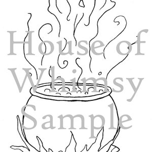 Witch's Cauldron Halloween Hand Embroidery Pattern PDF stitching instructions included image 5