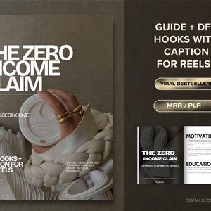 The Zero Income Claim Guide 100 Done For You Reels Hooks and Captions For Faceless Digital Marketing Instagram Reels Videos Guide With MRR