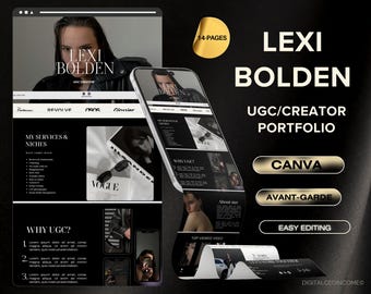 Bold Chic  UGC Portfolio Canva, UGC Website Template, Media Kit, Content Creator, UGC Template, Canva Website Template, Canva Template