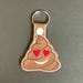 Poop Emoji Keychain | Embroidered Keychain | Faux Leather Keychain ...