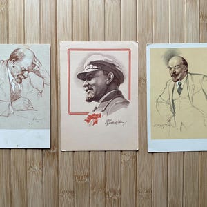 Lot de 3 cartes postales vintage URSS Union soviétique