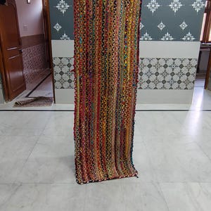 Chindi katoenen veelkleurige tapijten Indiase gevlochten vloerkleden Handgemaakte tapijten Eco-jute tapijten loper Indiase handgemaakte tapijten loper Prachtige vloerkleden