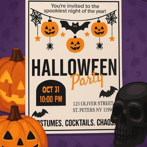 Spooky Halloween Party Invitation: Editable Template (Digital Download