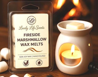 Cera de soja fundida con malvavisco Fireside: aroma ahumado dulce y vertido a mano
