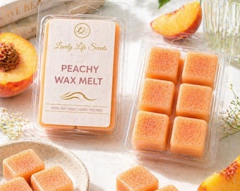 Peachy Soy Wax Melts – Sweet Peach Nectar Scent, Wax Cubes