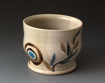 Tea Bowl, Celadon and Shino, Handmade Ceramic Tea Cup, Clay Tea Cups, Drinkware, Ceramics and Pottery