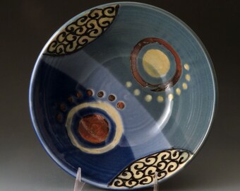 Serving Bowl, Handmade Ceramic Bowl, Blue and Green, Bowls, Ceramics and Pottery