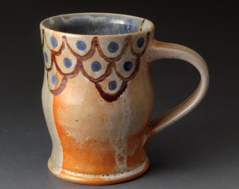 Handmade Coffee Cup, Ceramic Mug with Scales Motif, Tea Cup, Drinkware, Mugs, Fine Art Ceramics