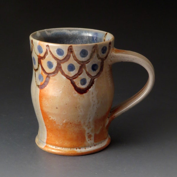 Handmade Coffee Cup, Ceramic Mug with Scales Motif, Tea Cup, Drinkware, Mugs, Fine Art Ceramics