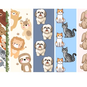 Kids Printable Bookmark Designs. Check out our animal-themed bookmark designs. Printable digital file available for instant download.