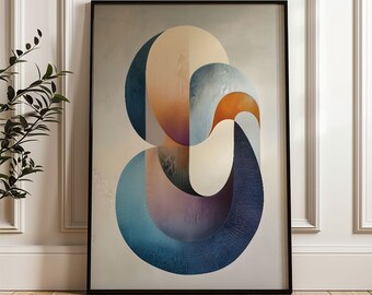 Arte mural abstracto moderno imprimible: formas geométricas minimalistas, póster digital contemporáneo n.° 32