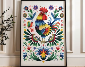 Printable Polish Folk Art – Aesthetic Bedroom Wall Art, Vibrant Folklore Digital Download Poster no25