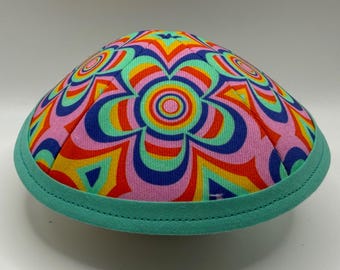 The Groovy Flower Power | PRIDE! | Whimsical Yarmulke | Fun Kippah | Handmade Judaica