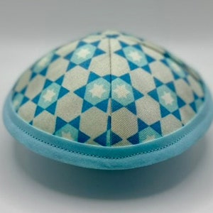 The Star of David (Blue) | Whimsical Yarmulke | Fun Kippah | Handmade Judaica