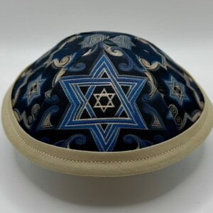 The Judeo Rococo (Blue) | Whimsical Yarmulke | Fun Kippah | Handmade Judaica