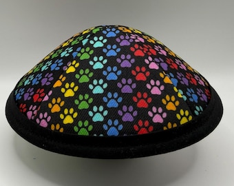 The Rainbow Pride Paws | PRIDE! | Whimsical Yarmulke | Fun Kippah | Handmade Judaica