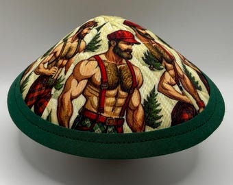 The Beefy Plaid Jacked Lumberjacks | PRIDE! | Whimsical Yarmulke | Fun Kippah | Handmade Judaica