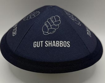 The Challah Quartet - Shabbat Shalom | Whimsical Yarmulke | Fun Kippah | Handmade Judaica
