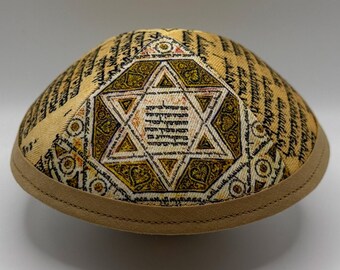 The Leningrad Codex - The Oldest Hebrew Bible Manuscript | Whimsical Yarmulke | Fun Kippah | Handmade Judaica