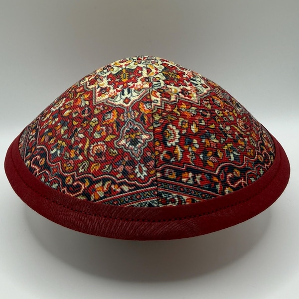 The Handsome Persian-Style Heriz | Whimsical Yarmulke | Fun Kippah | Handmade Judaica