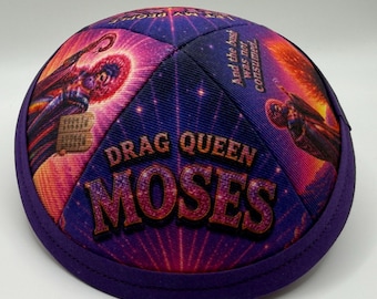 The Drag Queen Moses (Burning Bush) | PRIDE! | Whimsical Yarmulke | Fun Kippah | Handmade Judaica