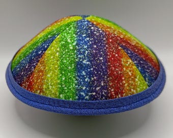 The Sparkly Pride Stripes | PRIDE! | Whimsical Yarmulke | Fun Kippah | Handmade Judaica