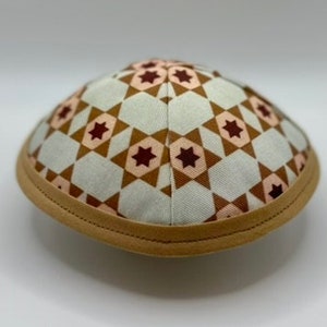The Star of David (Earth Tone) | Whimsical Yarmulke | Fun Kippah | Handmade Judaica