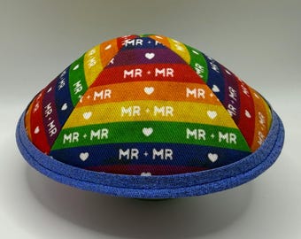 The Mr. and Mr. Mazal Tov | PRIDE! | Whimsical Yarmulke | Fun Kippah | Handmade Judaica