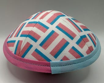The Proudly Trans, Proudly Jewish | PRIDE! | Whimsical Yarmulke | Fun Kippah | Handmade Judaica