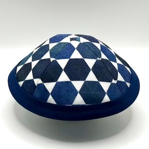 The Japanese Shashiko Jewish Stars | Whimsical Yarmulke | Fun Kippah | Handmade Judaica
