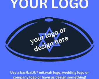 YOUR LOGO / DESIGN | Whimsical Yarmulke | Fun Kippah | Handmade Judaica