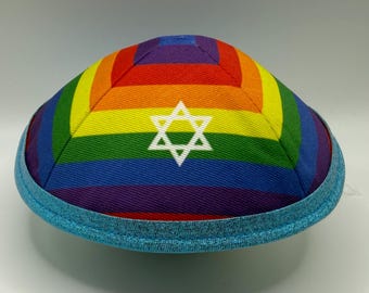 The Heart of Jewish Pride | PRIDE! | Whimsical Yarmulke | Fun Kippah | Handmade Judaica