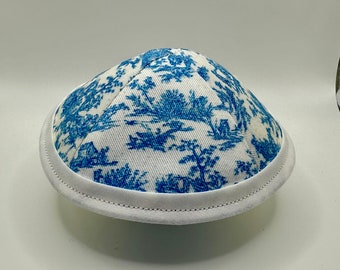 The French Toile de Jouy | Whimsical Yarmulke | Fun Kippah | Handmade Judaica