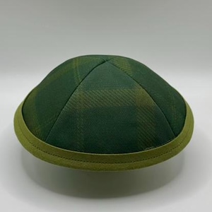 The Olive Plaid | Whimsical Yarmulke | Fun Kippah | Handmade Judaica
