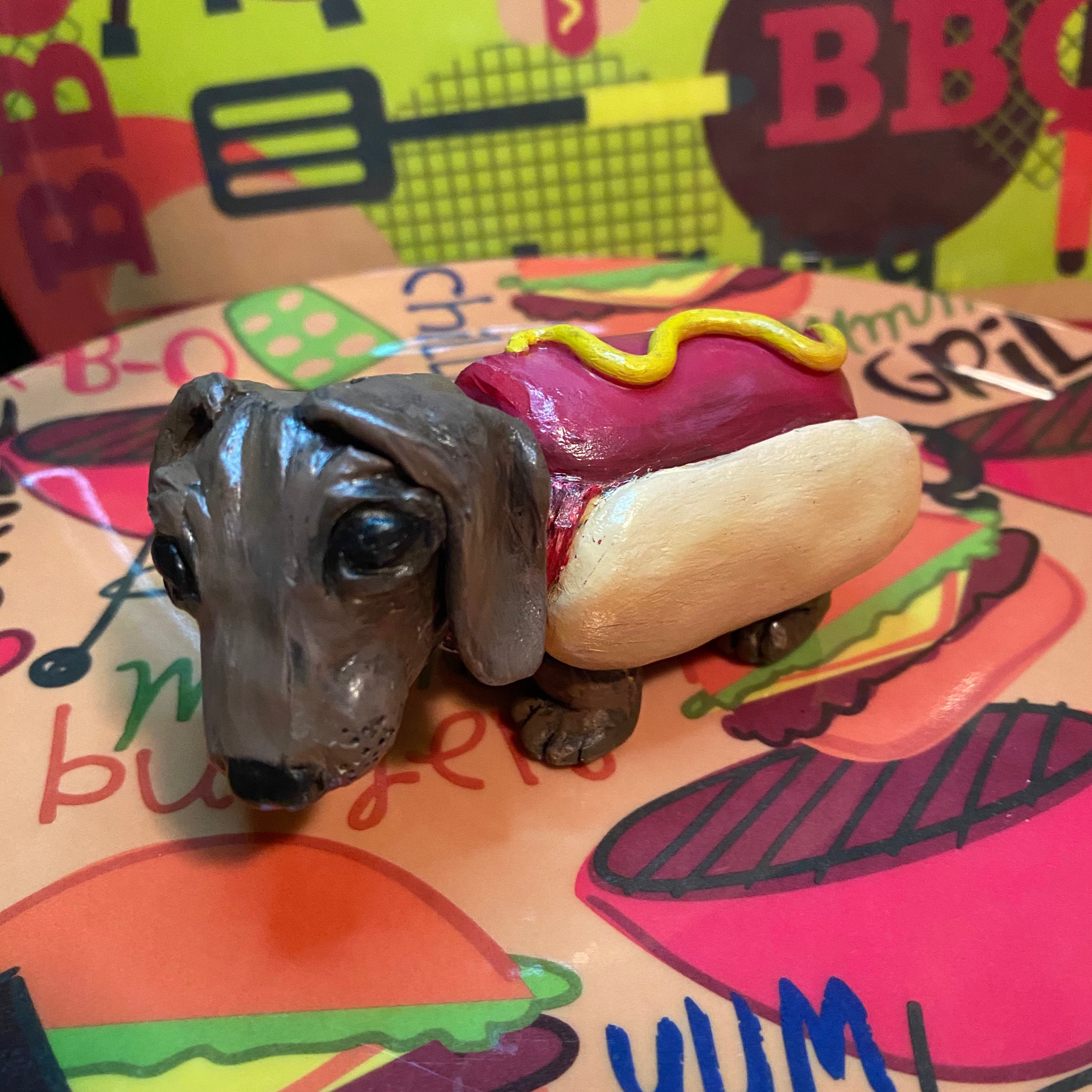 Dachshund Wiener Dog in Hotdog Costume Jar Etsy