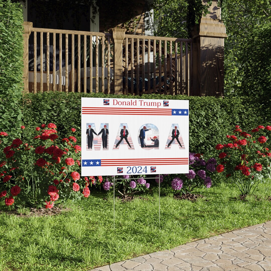 Trump 2024 Lawn Sign, MAGA 2024 Lawn Sign, Donald Trump 2024 Lawn Sign ...