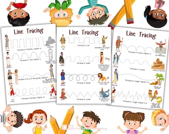 Line Tracing Practice Sheets - Homeschool Christian Preschool Activity